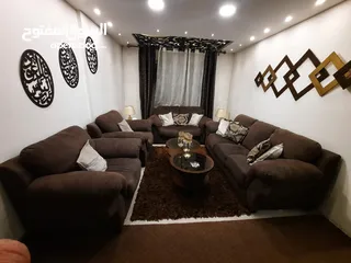  1 طقم دب امريكي لون بني غامق غرفه جلوس