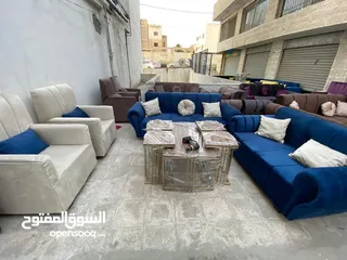 2 طقم كنب بلون شرحات 7 مقاعد عرض بسعر الجملة
