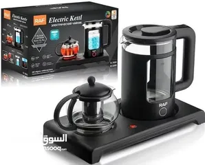  2 طقم الشاي الملوكي RAF أناقة على طاولتك... وراحة بيدك!   غلاية سعة 1.8 لتر لإعداد المي بسرعة  إبريق