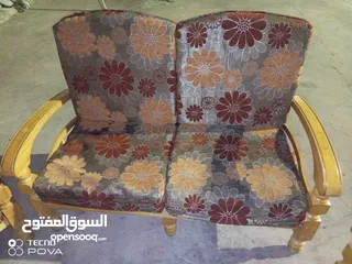  2 طقم مرس  سبع مقاعد خشب زان وكاله