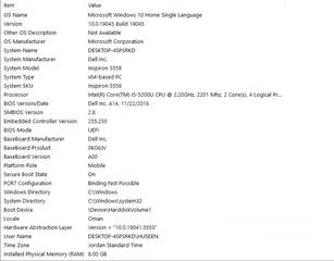  5 laptop Dell Inspiron 5558 8Ram ssd512