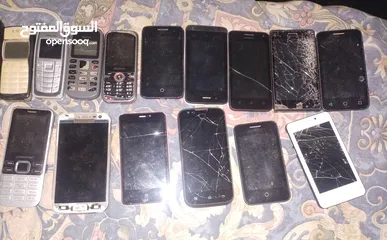  1 بطاريات مستعملة لهواتف متنوعة و هواتف مستعملة قطع غيار