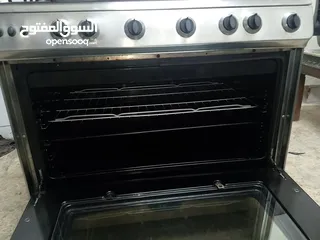  14 غاز 5عيون نحاس نظام 7مفاتيح بشتغل شواية وفرن مع بعض حجم80×60 فل ستانليس ستيل   موجود بالبقعة وعالفحص