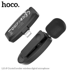  7 HOCO L15 iP Crystal lavalier wireless digital microphone مايك اصلي وايرلس  تايب سي / ابل