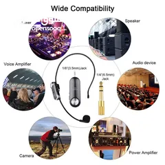  5 ميكرفون راس لاسلكي T-1 Wireless Headset Microphone System