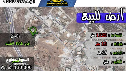  1 رقم الاعلان (4550) ارض سكنية للبيع  قرب شارع الستين منطقة قصور وفلل