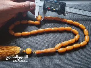  6 سبحة مسبحة  كهرب بولندي لون انتيك  56.48 غم