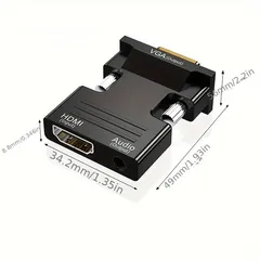  2 Converter  HDMI to VGA with Audio محول مع صوت