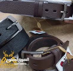  8 حزامات جلد طبيعي  صناعة مصرية  اصلي مكفول . ومتوفر صناعة تركية جميع القياسات متوفرة داخل معرضنا بوسط