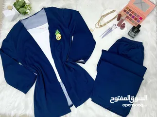  3 بجامة نسائي ثلاث قطع خامة فانيلة