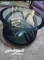  3 طاولات زجاج غرفة جلوس مستعمله بحاله جيده جدا