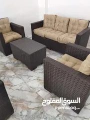  1 اختيارك الصح  طقم راتان 5 مقاعد 125د + طاولة وسط .. شامل التوصيل داخل عمان  يتوفر اطقم راتان سباعي