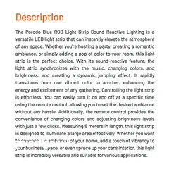  9 Porodo Blue Sound Reactive RGB Strip Light - اضاءة تتفاعل مع الاصوات من بورودو !
