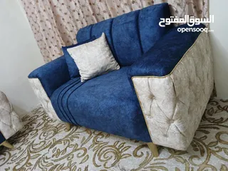  6 طقم كورنر كبتني خشب لاتيه وقراط وسفنج ضغط عاليه وقماش  روز اسطنبولي موشح وعليه طبقة بليستر طبي