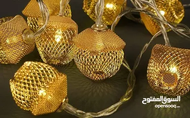  2 زين بيتك او شقتك أو محلك قبل رمضان شهر الخير ، الإضاءة الترند Metallic string lights