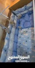  2 مسبل تخت اطفال ولادي ازرق تفصيل بحالة جديد