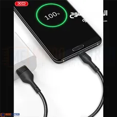  12 وصله usb كابل شحن سريع بقدره 5.0 امبير وصلة سريعه طول متر مقاومه للقطع او الاهتراء طبقه خارجيه كتان