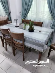  2 ميز طعام خشب زان