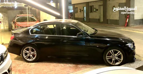  6 BMW F30  320 I 2013 تعديل كيت خارجي m4    سبويلر خلفي كفر مرايات بات مان  جنط 2 إنش كليبر فرامل احمر