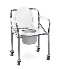  1 commode chair with wheels