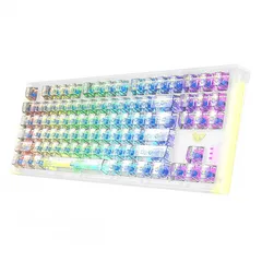  2 كيبورد جيمنغ مضيئ احترافي لكل الجيمرز  Aula Keyboard F2183 Transparent Layout Gaming RGB Lights OG