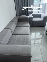  1 Sofa 4 seaters grey color