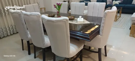  2 غرفة سفرة خشب زان تنجيد جديد