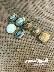  4 خواتم فضه مع عقيق يمني