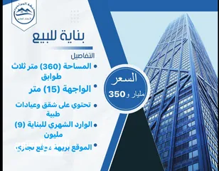  1 بناية تجارية للبيع (360) متر ثلاث طوابق الموقع بريهة