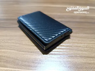  13 محفظة رجالي مميزة للنقد والبطاقات موديل جديد جلد صناعي وستانلس ستيل لون اسود
