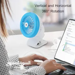  1 مروحة محمولة بمشبك، مروحة مكتب USB صغيرة قوية