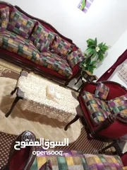  7 طقم كنب خشب زان محفر فخم تنجيد جديد.... حجم جامبو 7مقاعد ....مريح للظهر والجلوس