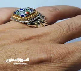  3 خاتم بحجر عقيق يماني فاخر منقوش اية