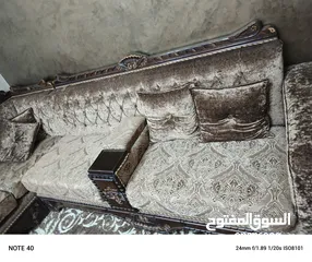  5 غرفت ضيوف تفصيل مستعمل بحاله الجديد مع طاولت سفره مع سجاده معطاوله