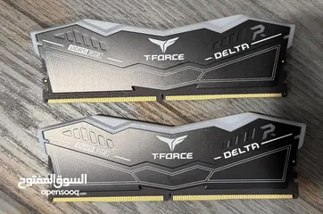  1 T-Force RGB DDR5 (2 X 16GB) DDR5 6000Mhz CL38 Intel Xmp & Amd Expo *Used /مستعمل بدون علبة