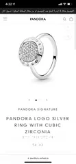  1 SIZE 52 PANDORA Jewelry Logo Cubic Zirconia Ring in Sterling Silver 925