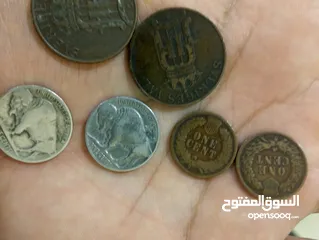  2 عملات البيفالو الهنود الحمر قديمه 4قطع