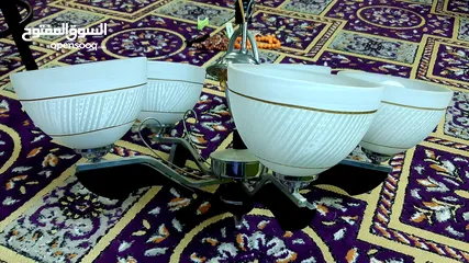  3 ثريات كروم عدد 3 خماسيه وثلاثيه للبيع