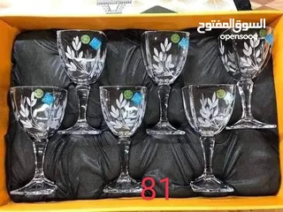  5 اطقم كاسات كريستال