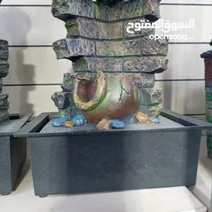  3 منظر ديكور نوافير شلال نافوره مع   كرستاله دواره  مضيئه