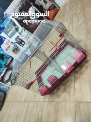  6 قفص طيور اربع معالف مع قاطع ، مميز جدا و مع جرار للتنظيف مستورد مش محلي