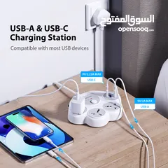  5 Huntkey SZN307C F2O Charger Pub Station Surge Protect Power Strip 1.5M وصلة كهرباء هانتكي