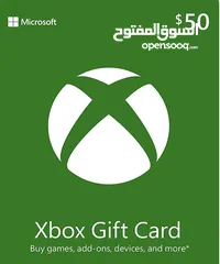  1 Xbox gift cards 50$