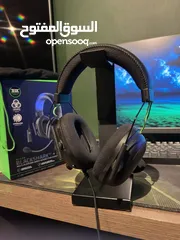  1 سماعات ريزر مستعمل بلاك شارك في تو فيها مايك  Used Razer headset Blackshark v2 with built in mic