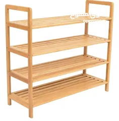  2 wooden shoe rack