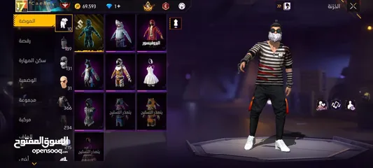  10 حساب  free fire من سيزون 13 لفل65 فري فاير 80jd