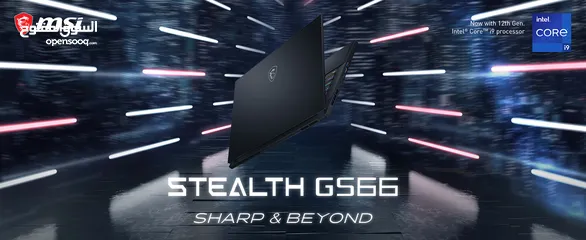  11 جديد - MSI Stealth GS66 15.6” 240Hz Gaming Laptop 12th i7, RTX 3070Ti, 32GB DDR5, 512GB SSD, Thunder