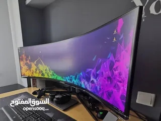  3 شاشة العاب Samsung 49inch Odyssey Curved QLED Dual-QHD Gaming Monitor - LC49G95TSSMXUE