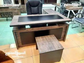  17 مكتب مدير مع جانبية وادراج مع طاولة وسط هدية  متوفر بعدة الوان حسب الطلب