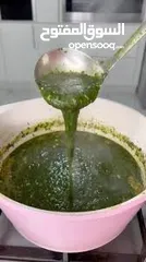  14 ملوخيه ورق وملوخيه ناشفه مفروكه وناعمه بدون عيدان مغسله ومنقبه وجاهزه لطبخ